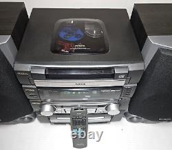 AIWA Z-VR55 Audio System Radio 5 Disc Changer Tape Player with remote. Tested