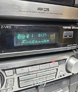 AIWA Z-VR55 Audio System Radio 5 Disc Changer Tape Player with remote. Tested