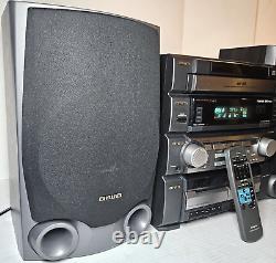 AIWA Z-VR55 Audio System Radio 5 Disc Changer Tape Player with remote. Tested