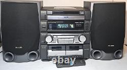 AIWA Z-VR55 Audio System Radio 5 Disc Changer Tape Player with remote. Tested