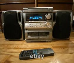 Aiwa Stereo CX-NA303U 3 CD Disc Changer and Duel Cassette Player with Remote