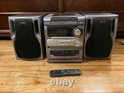 Aiwa Stereo CX-NA303U 3 CD Disc Changer and Duel Cassette Player with Remote