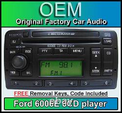 Ford Focus 6 Disc changer radio, Ford 6006E 6 CD player stereo + keys & code