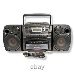 JVC PC-XC60 Stereo Boombox 10 Disc CD Changer/Cassette Player- Works, Except CD