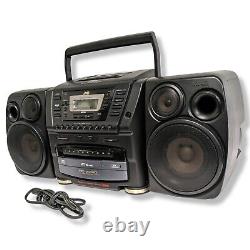 JVC PC-XC60 Stereo Boombox 10 Disc CD Changer/Cassette Player- Works, Except CD