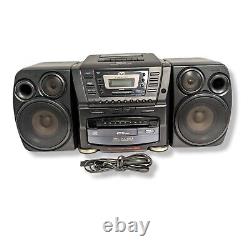 JVC PC-XC60 Stereo Boombox 10 Disc CD Changer/Cassette Player- Works, Except CD