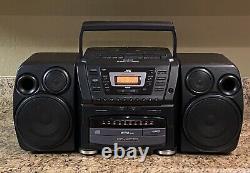 JVC PC-XC70 Stereo System Boombox 10 Disc CD Changer & 2 Cassette Player Tested