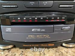 JVC PC-XC70 Stereo System Boombox 10 Disc CD Changer & 2 Cassette Player Tested