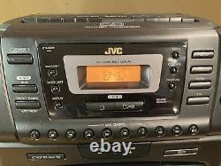 JVC PC-XC70 Stereo System Boombox 10 Disc CD Changer & 2 Cassette Player Tested