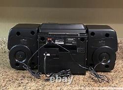 JVC PC-XC70 Stereo System Boombox 10 Disc CD Changer & 2 Cassette Player Tested