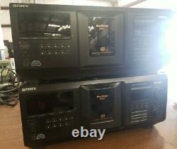 Lot of 2 Sony CDP-CX400 Mega Storage 400/ CD 400 Disc Changer Player. READ