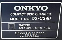 Onkyo 6 Disc Carousel CD Changer Player DX-C390 DXC390 TESTED NO REMOTE