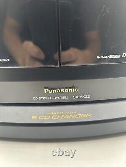 Panasonic SA-AK22 Stereo System 5 Disc Changer CD Cassette Player Works