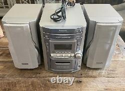 Panasonic SA-PM11 5 Disc CD Changer Stereo System Cassette Player AM FM Radio