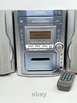 Panasonic SA-PM11 CD Mini Stereo System 5 Disk Changer Cassette Player with Remote