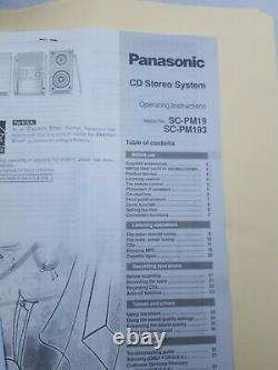 Panasonic SA-PM19 Bookshelf Stereo System 5 Disc Changer Tape Player with Remote