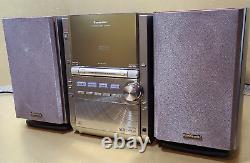 Panasonic Stereo 5-Disc CD Changer Tape Cassette Player Recorder AM/FM Aux
