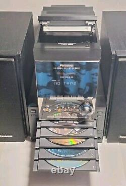 Panasonic Stereo System SA-PM27 5 Disc CD Changer Cassette Player Sounds Amazing