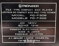 Pioneer PD-F906 File Type Compact Disc Player 101 CD Changer Bubble Tested Work