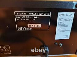 Sony CDP-C245 CD Player 5 Disc Carousel Disc Changer Fully Tested CLEAN