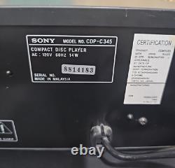 Sony CDP-C345 Compact Disc Player 5 DISC CD Changer with Remote Control TESTED