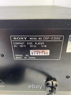 Sony CDP-C350Z 5-Disc CD Changer Carousel Player Deck (Tested) With Remote