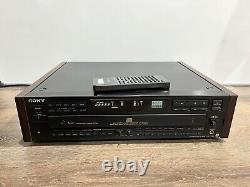 Sony CDP-C79ES VTG Woodgrain CD Player 5 Disc Changer Working With Remote Skipping