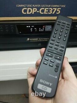 Sony CDP-CE375 5 Disc Carousel CD Player Changer Open original box remote tested