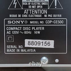 Sony CDP-CE500 5 Disc CD Player Changer Carousel USB Record (No Remote) Tested