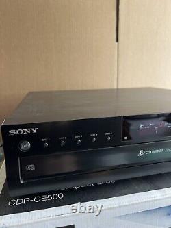 Sony CDP-CE500 CD Player 5 Disc Changer USB Record No Remote TESTED Works