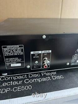 Sony CDP-CE500 CD Player 5 Disc Changer USB Record No Remote TESTED Works