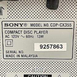 Sony CDP-CX355 300 Capacity CD Compact Disc Changer Player No Remote