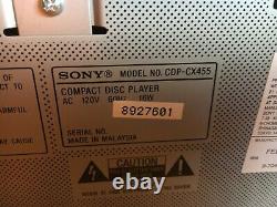 Sony CDP-CX455 400-CD Mega Storage Compact Disc Player Changer No Remote Tested