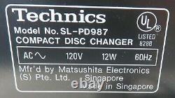 TECHNICS SL-PD987 CD CHANGER / PLAYER 5 disc WORKS PERFECT + REMOTE & MANUAL