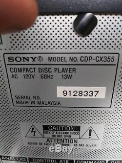 TESTED Sony CDP-CX355 MEGA Storage 300 Disc CD Player CD Changer With Remote