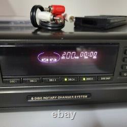 Technics SL-PD8 5 Disc CD Player Changer with MASH Spiral Play w Remote Tested