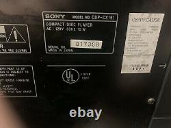 VINTAGE SONY CDP-CX151 CD Changer 100 Disc CD Player Works No Remote