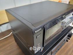 VINTAGE SONY CDP-CX55 50 + 1 CD Changer Compact Disc Player TESTED. SEE VIDEO