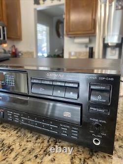 Vintage Sony 5 Disc CD Changer Player CDP-C445 Optical w Remote Tested